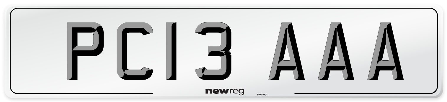 PC13 AAA Number Plate from New Reg